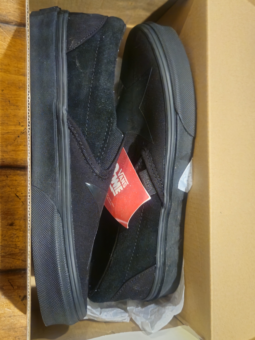 Vans x Bowie Black Slip-On Stars Skate Shoes - Picture 5 of 6